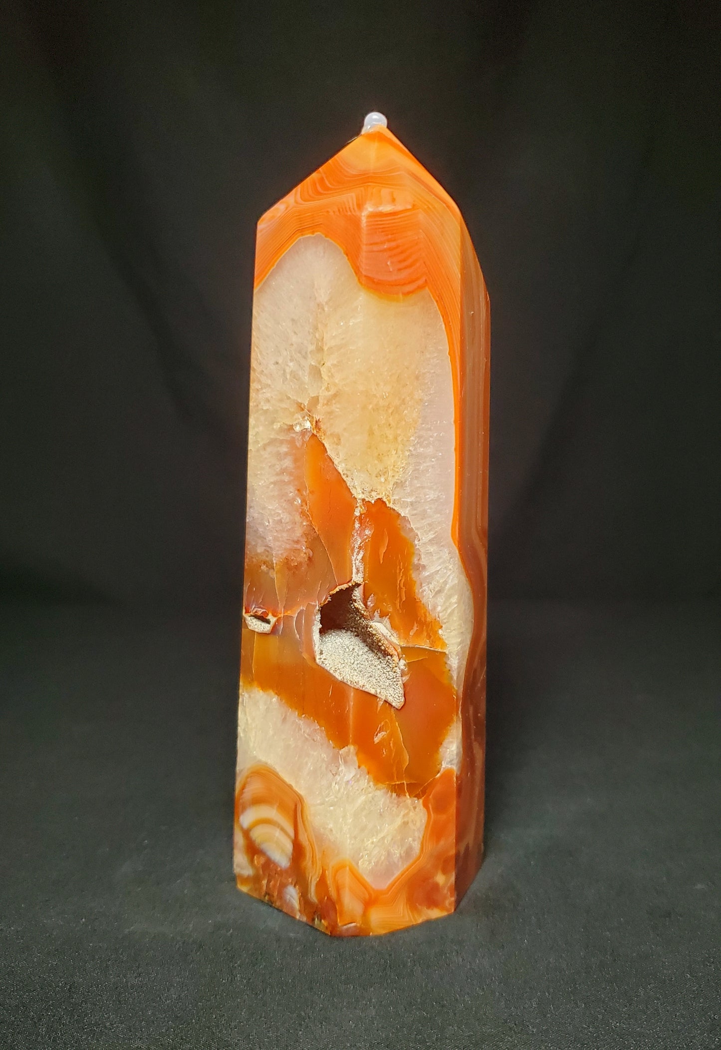 Druzy Carnelian and Quartz Tower