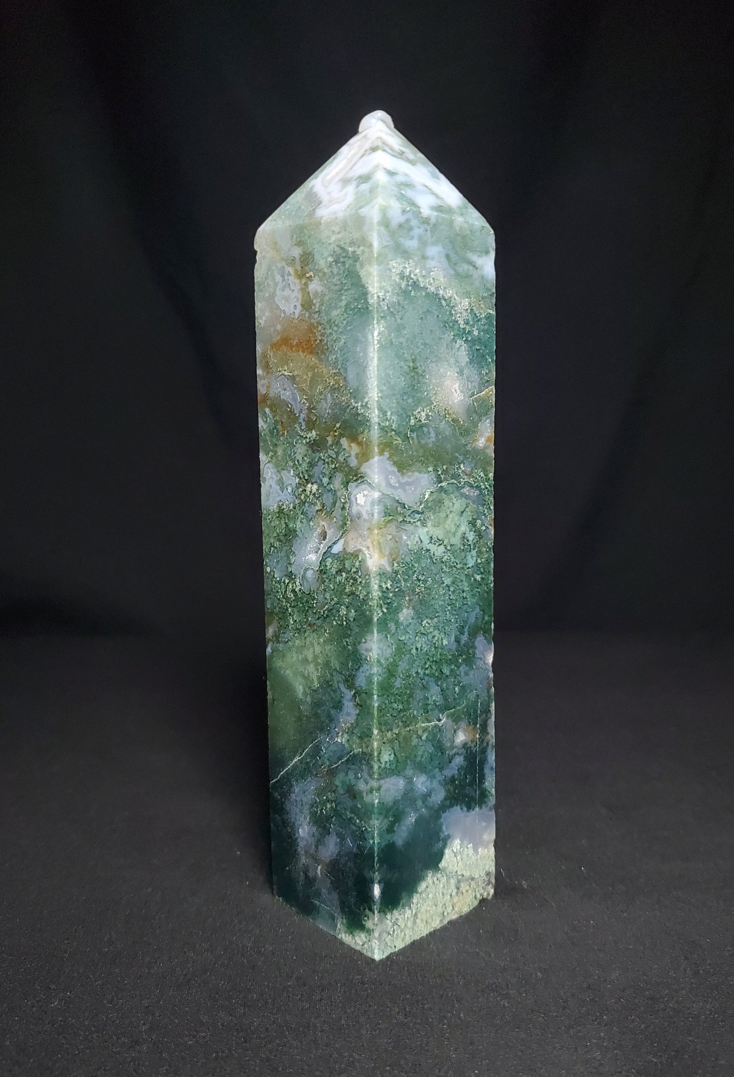 Druzy Moss Agate Tower #