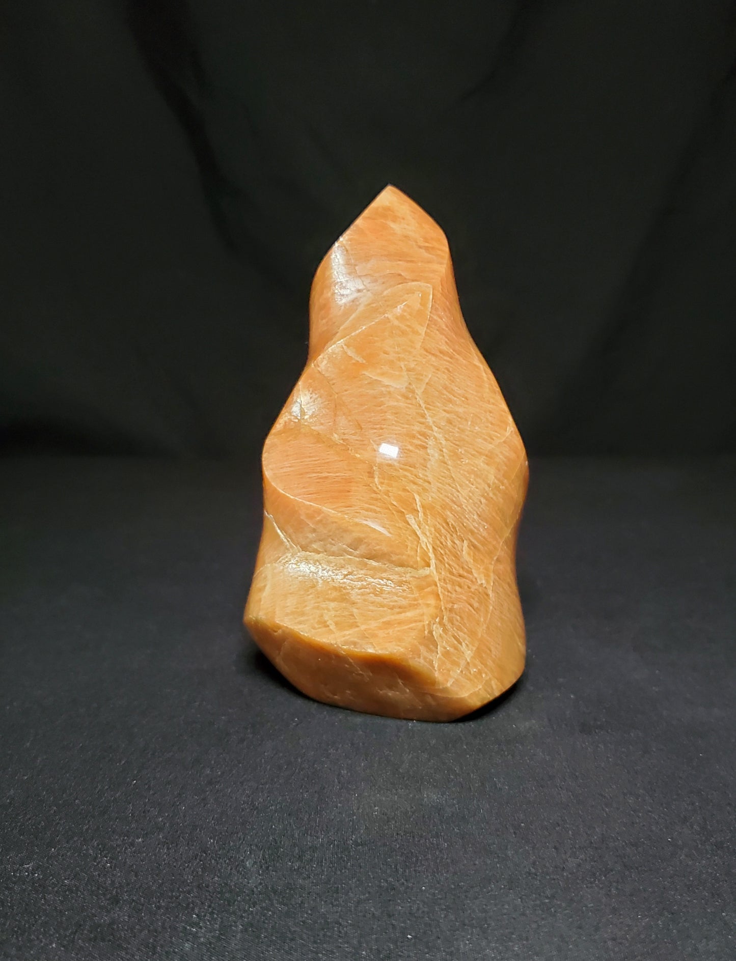 Peach Moonstone Flame Carving #