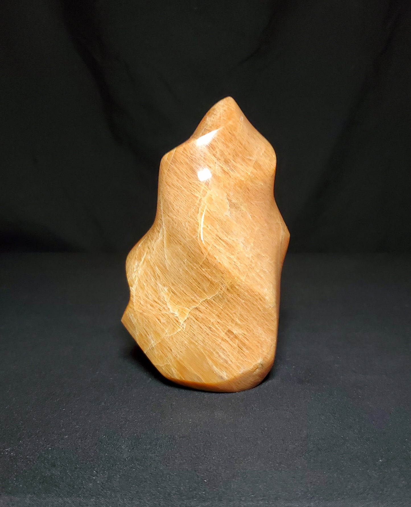 Peach Moonstone Flame Carving #