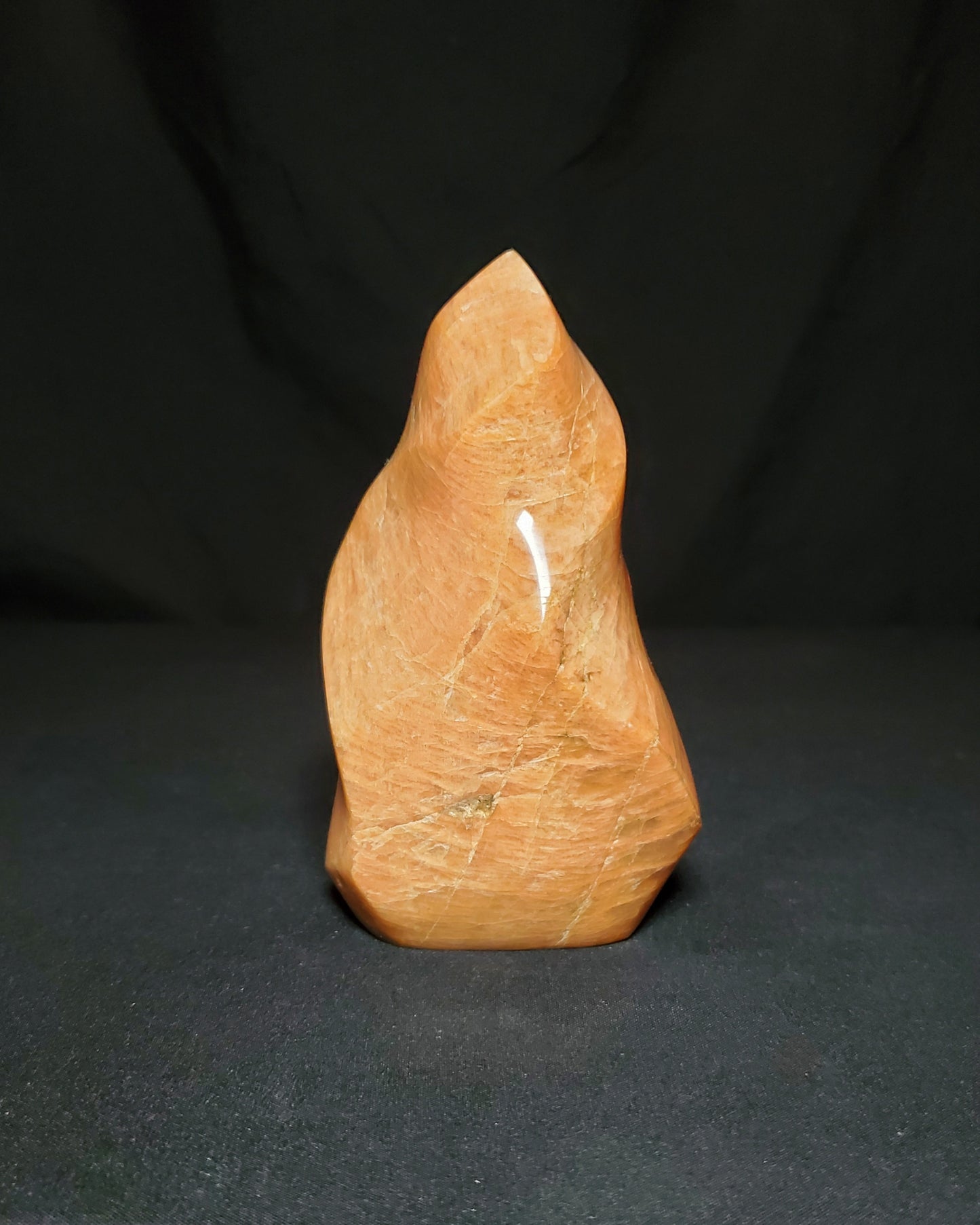 Peach Moonstone Flame Carving #