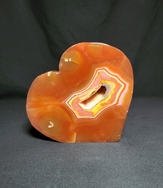 Druzy Carnelian Heart Carving