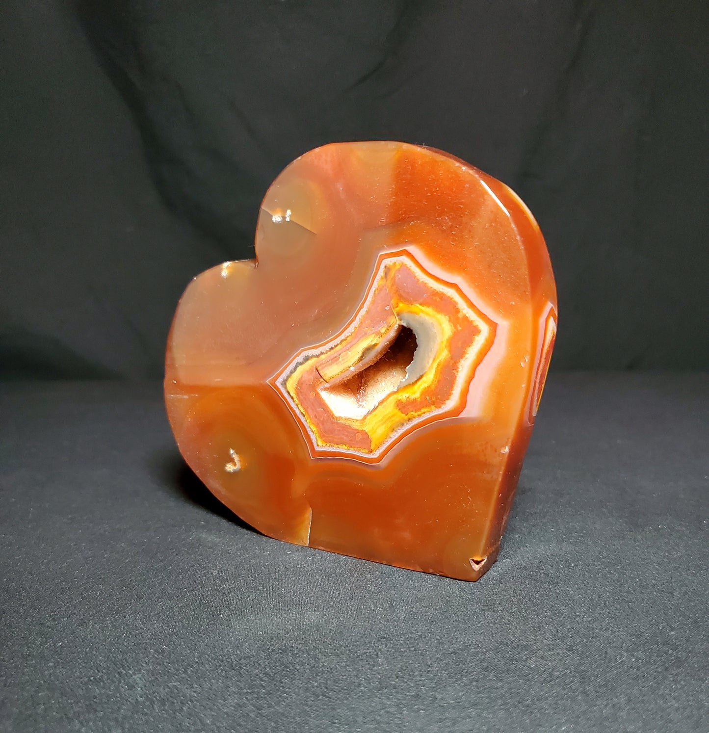 Druzy Carnelian Heart Carving