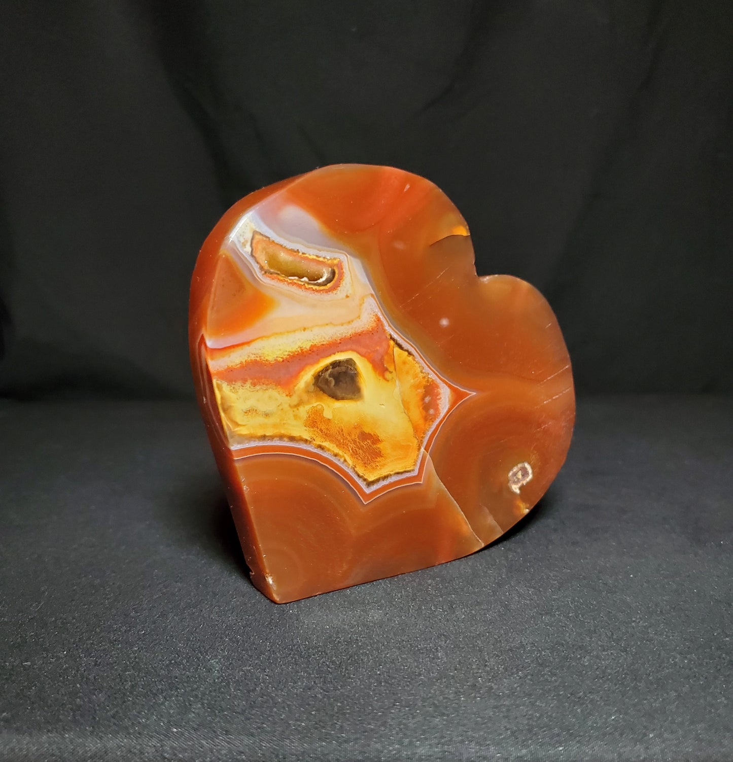 Druzy Carnelian Heart Carving