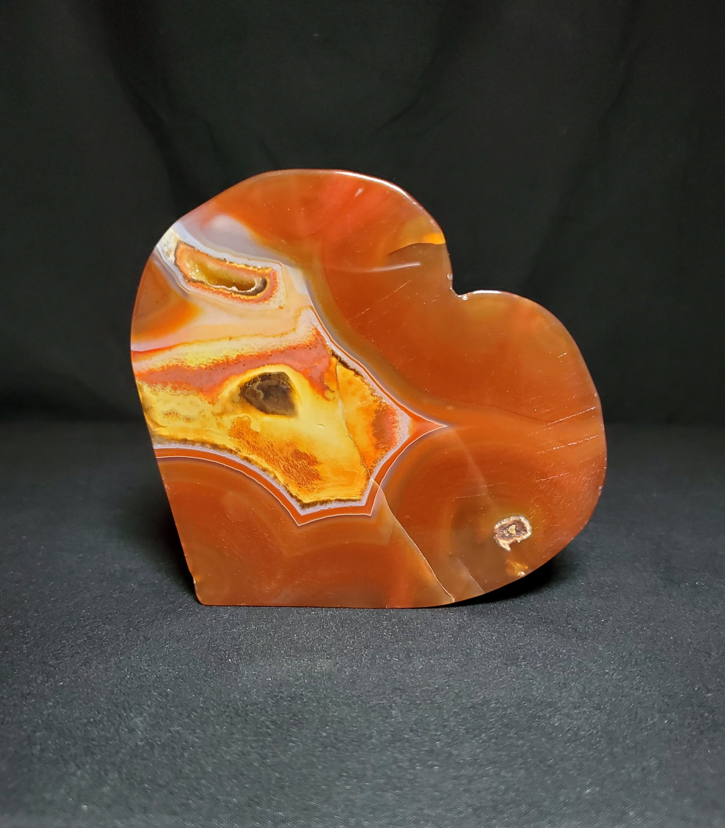 Druzy Carnelian Heart Carving