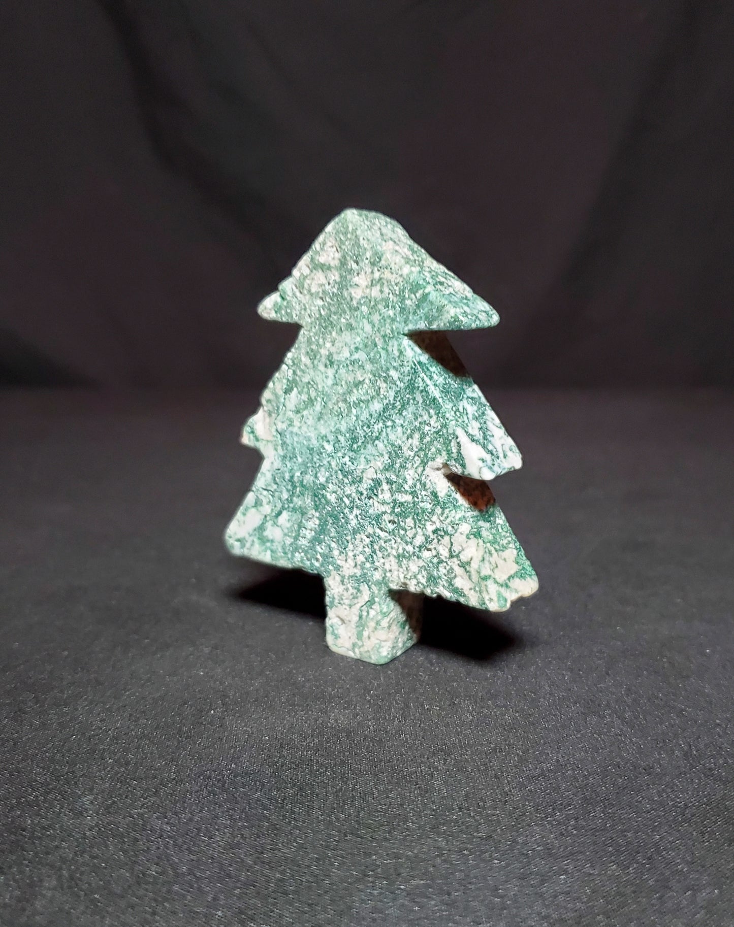 Moss Agate Christmas Tree Carving