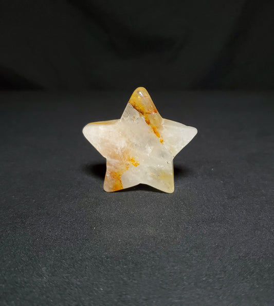 Fire Quartz Star Carving
