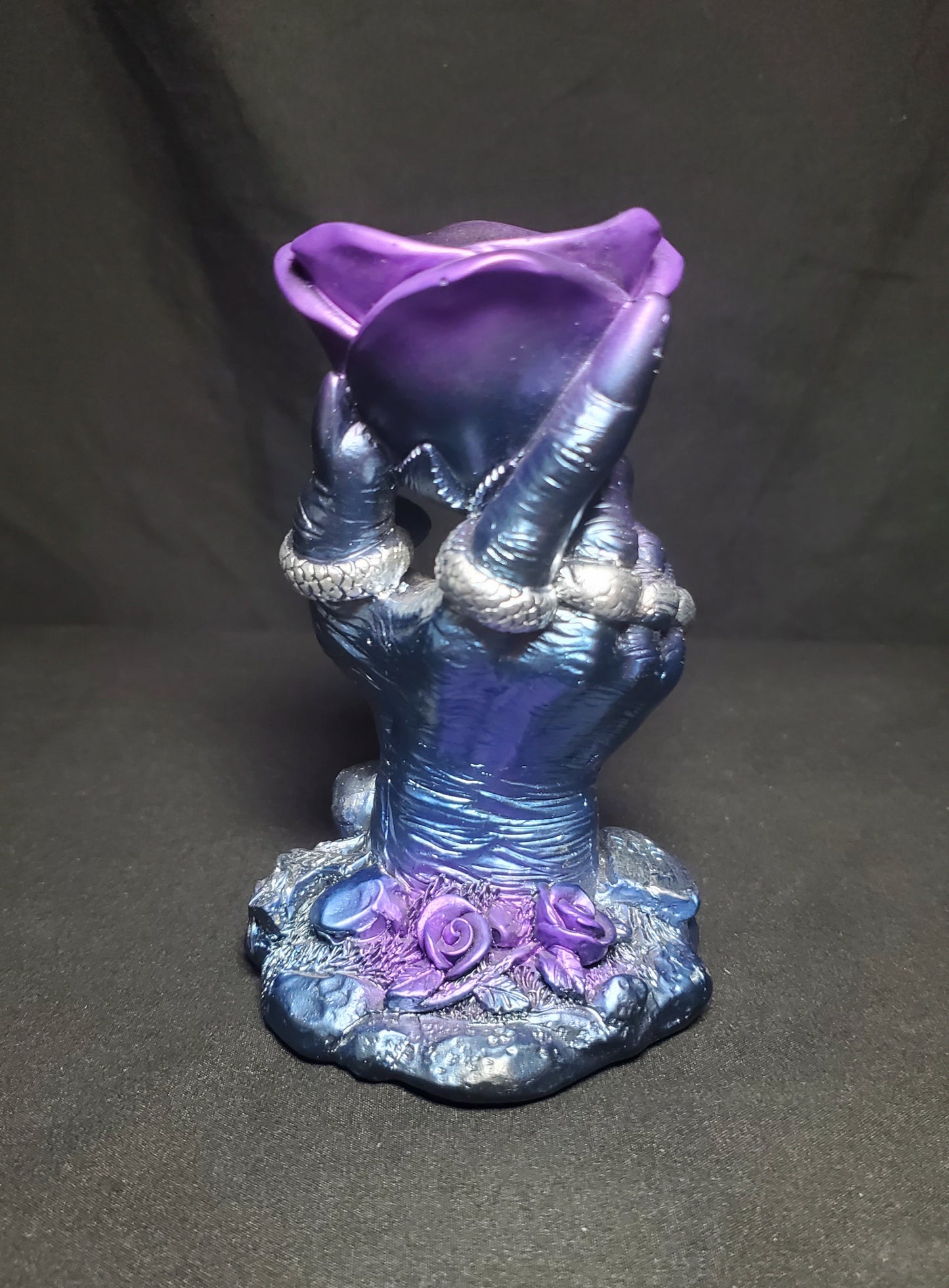 Purple Flower and Hand Sphere Holder #