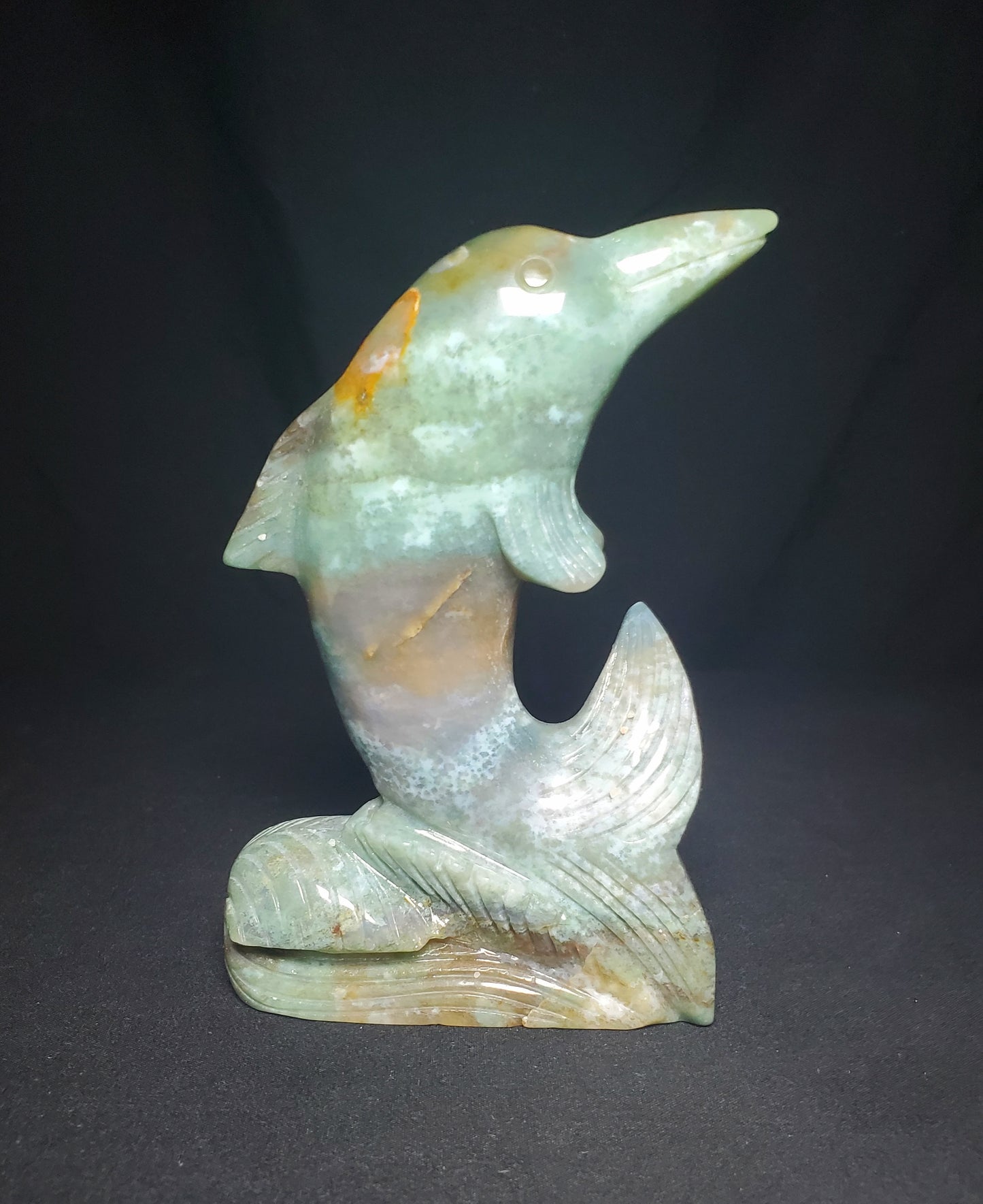 Ocean Jasper Dolphin Carving #