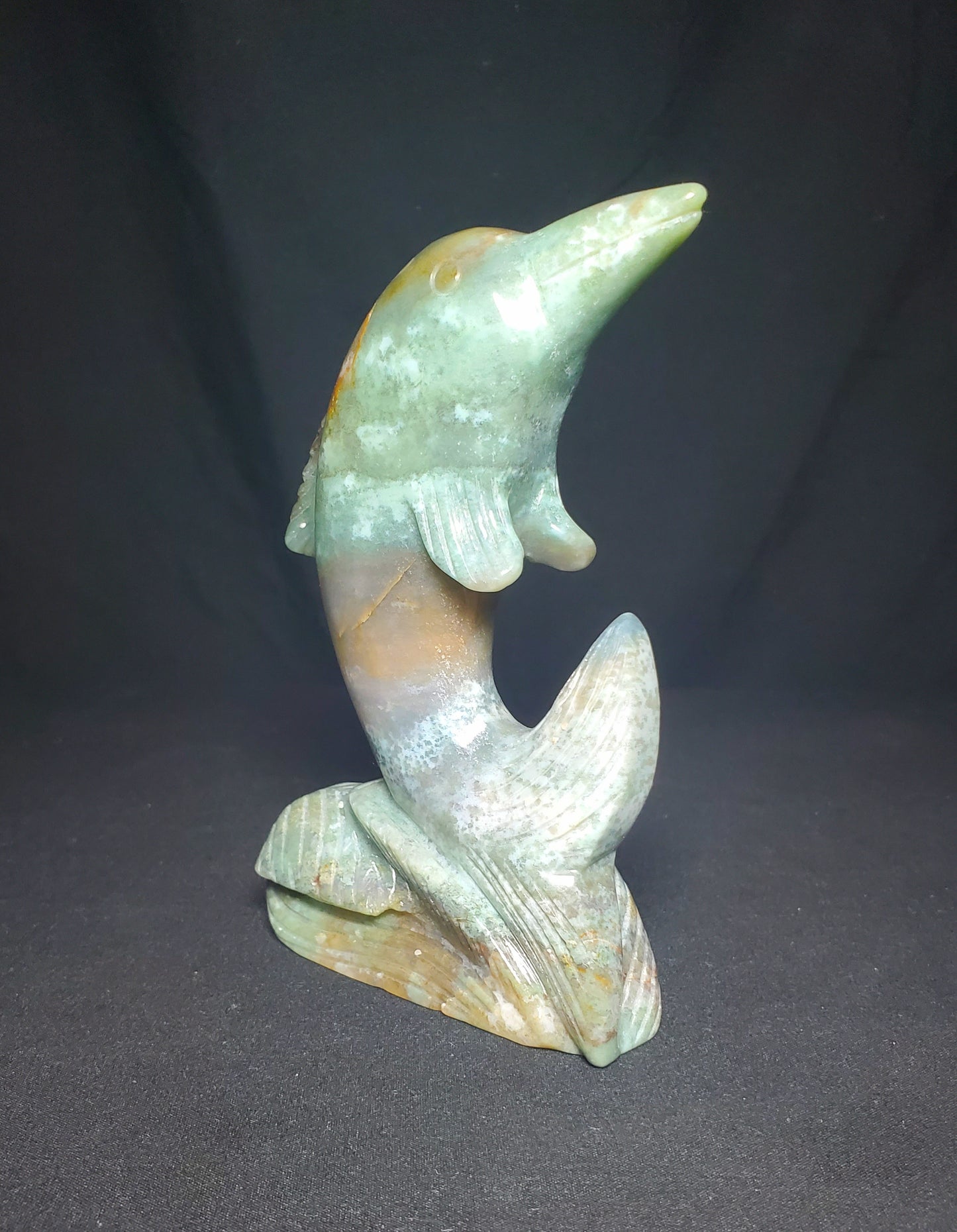 Ocean Jasper Dolphin Carving #