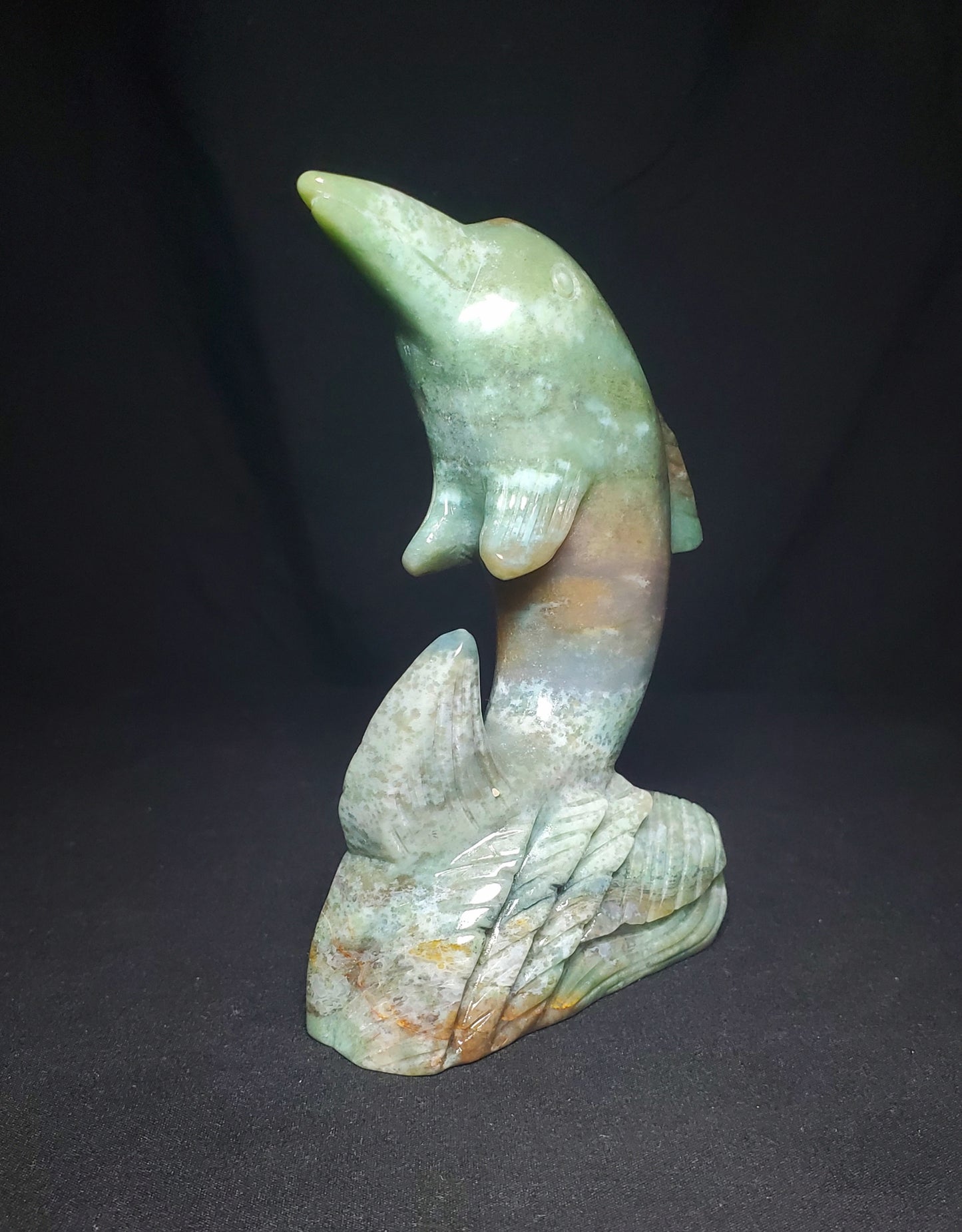 Ocean Jasper Dolphin Carving #