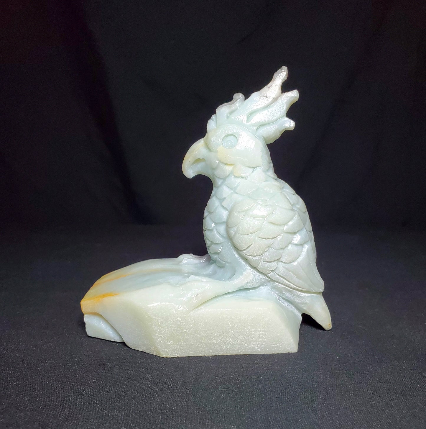 Caribbean Calcite Parrot Carving