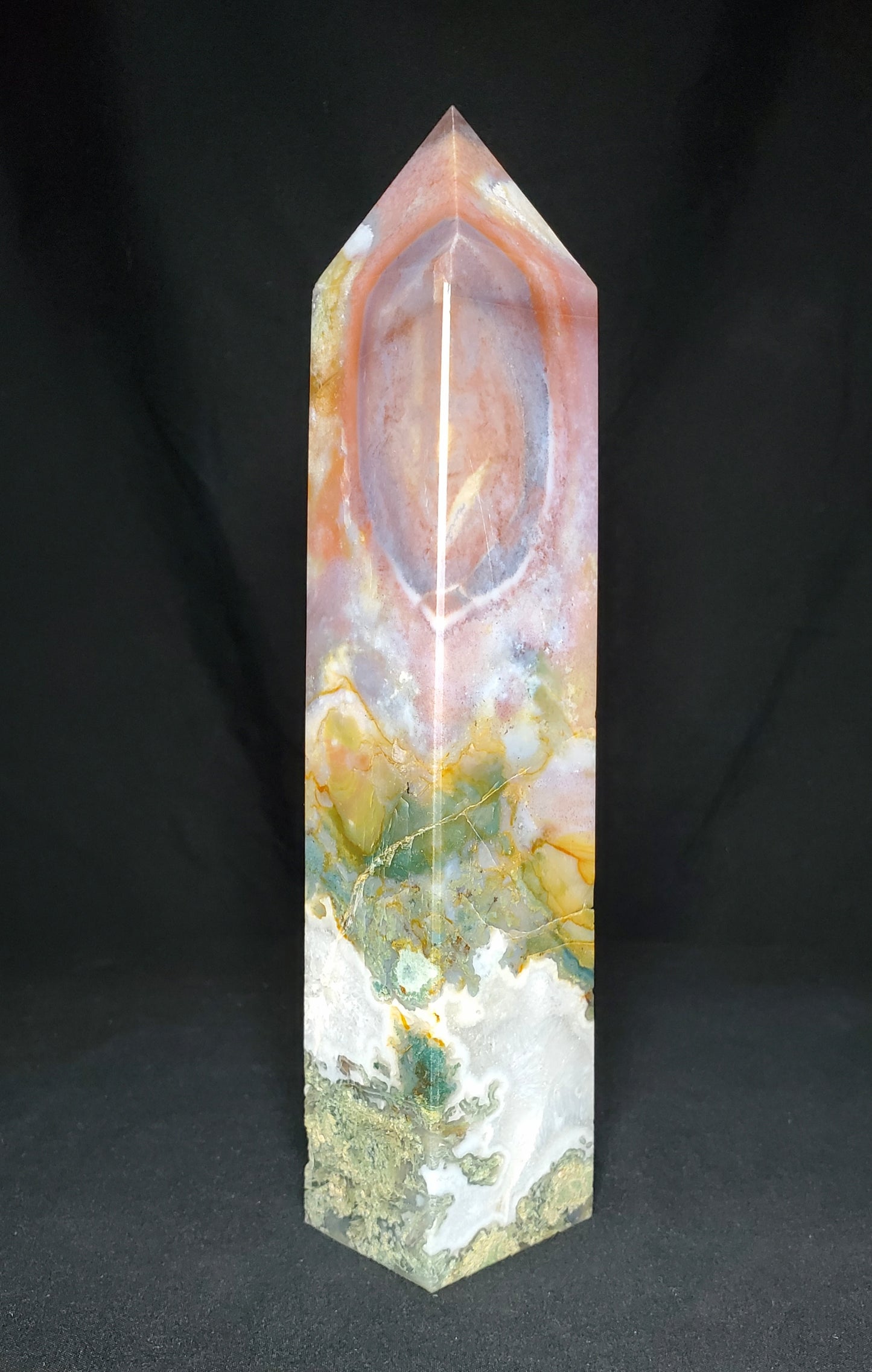 Ocean Jasper and Moss Agate Tower #