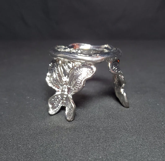 Silver Butterfly Sphere Holder