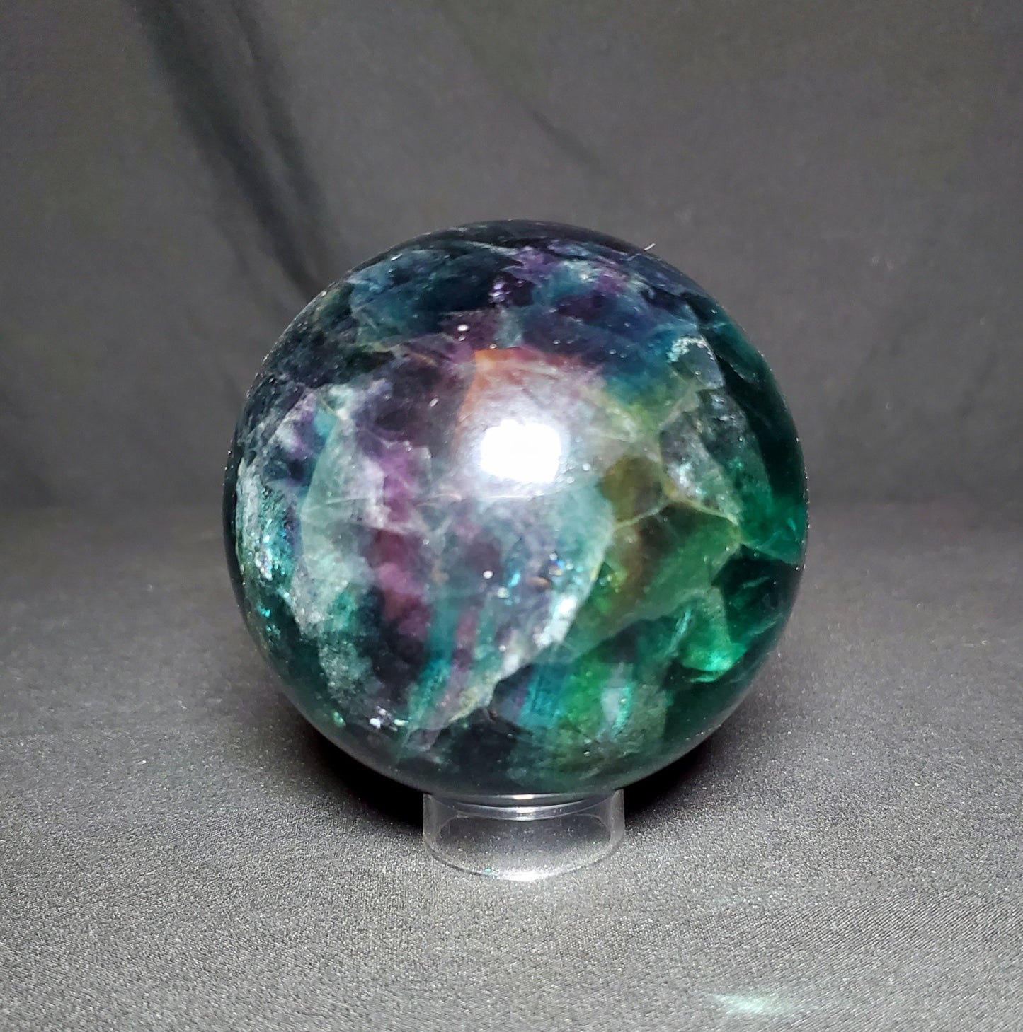 Green and Purple Fluorite Sphere #