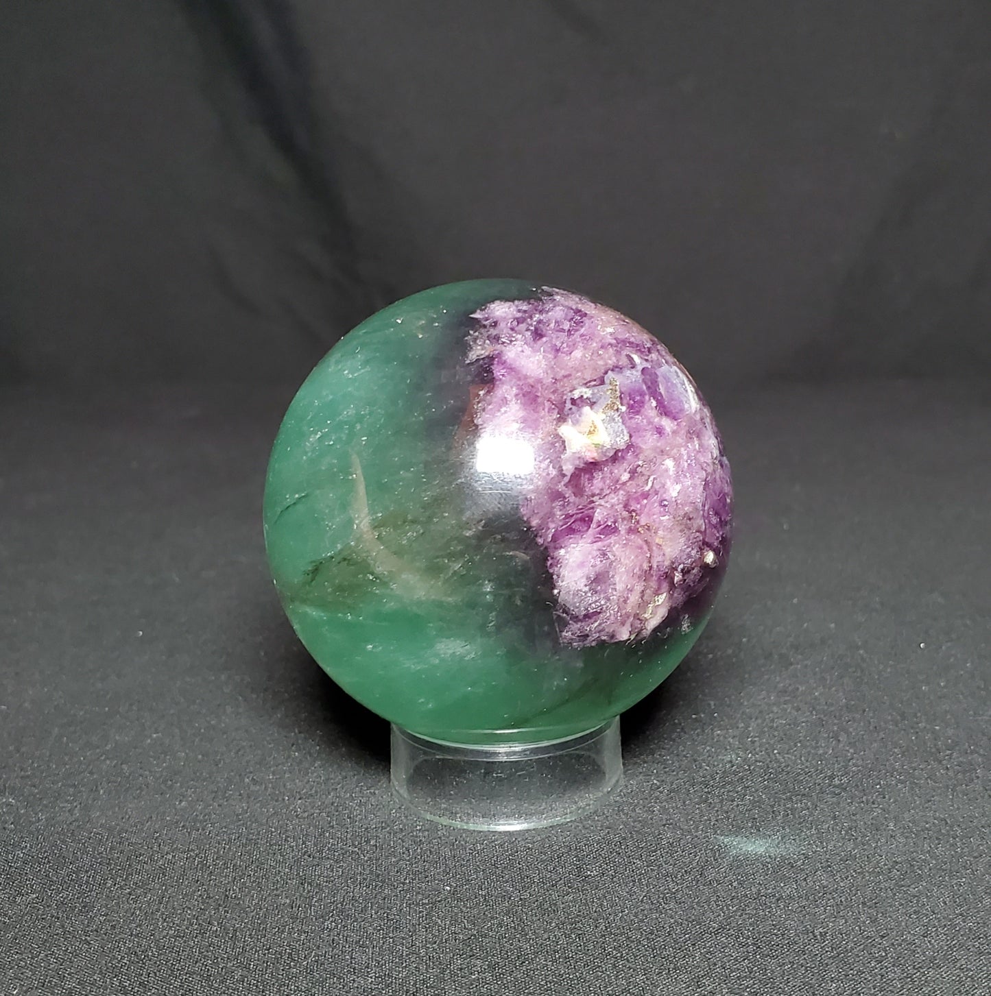 Green and Purple Fluorite Sphere #