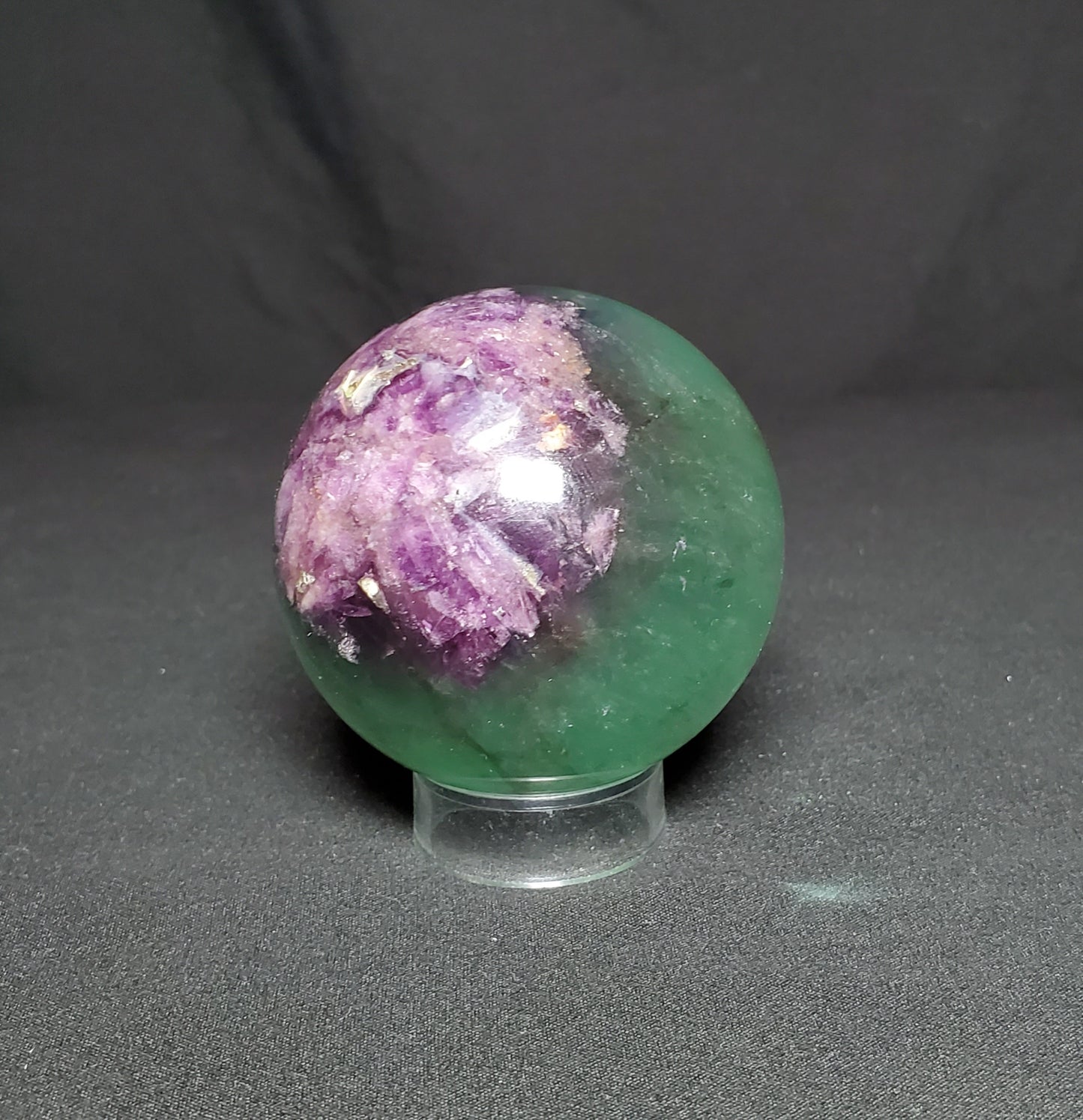 Green and Purple Fluorite Sphere #