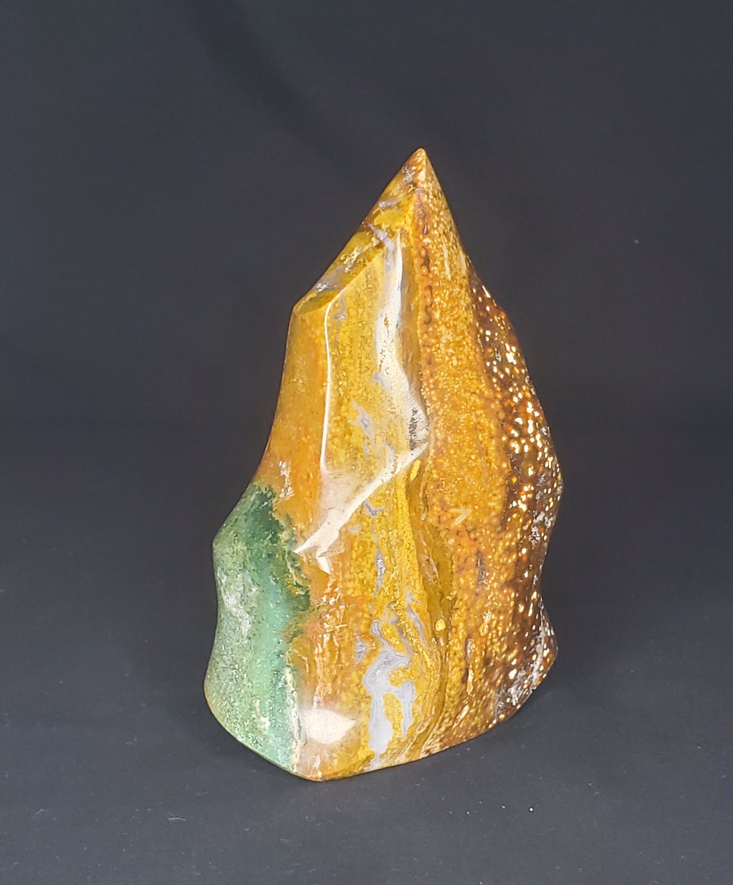 Ocean Jasper Flame Carving #