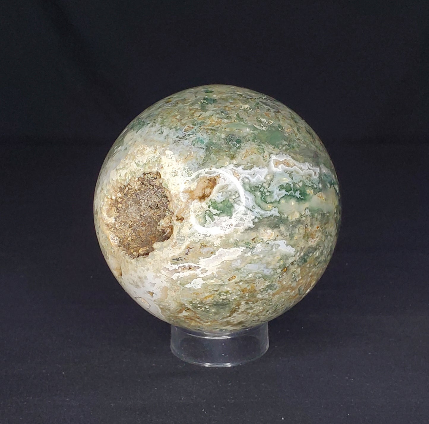 Druzy Moss Agate Sphere #