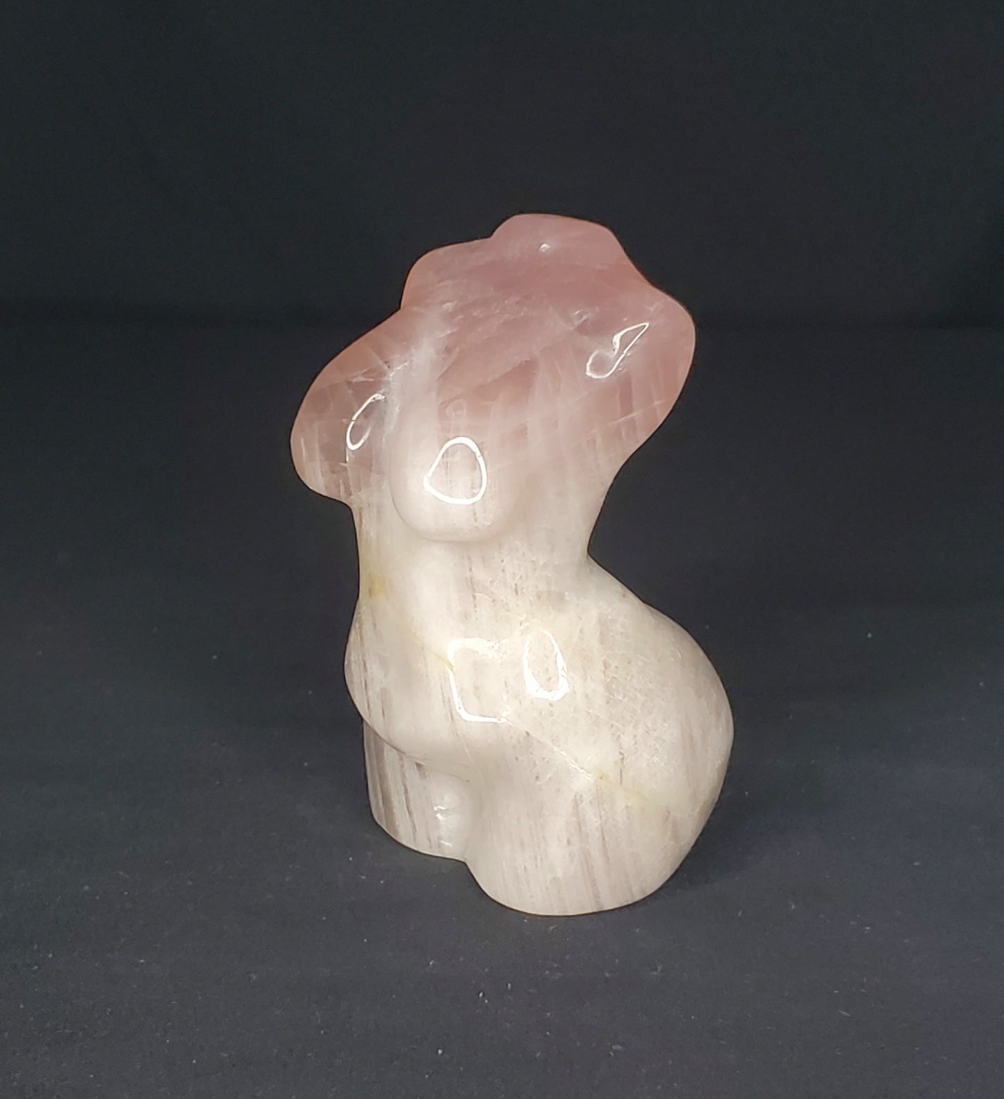 Rose Quartz Lady Body Carving #