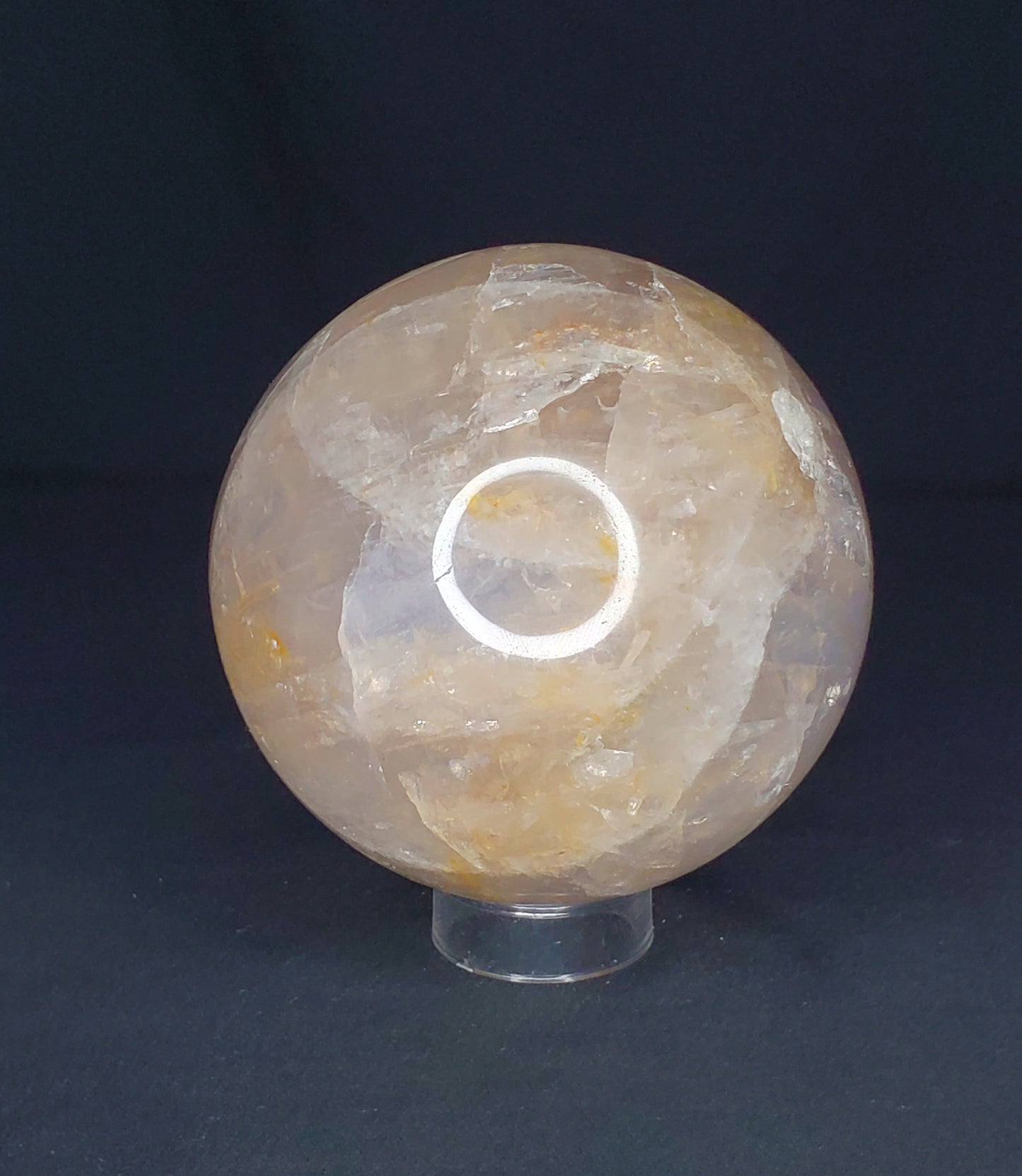 Blue Rose Quartz Sphere with Rainbow