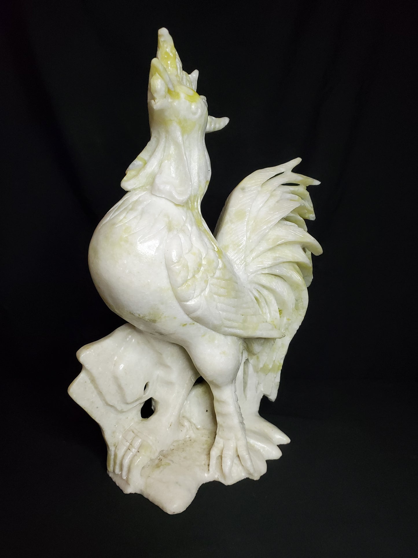 Green Jade Rooster Carving