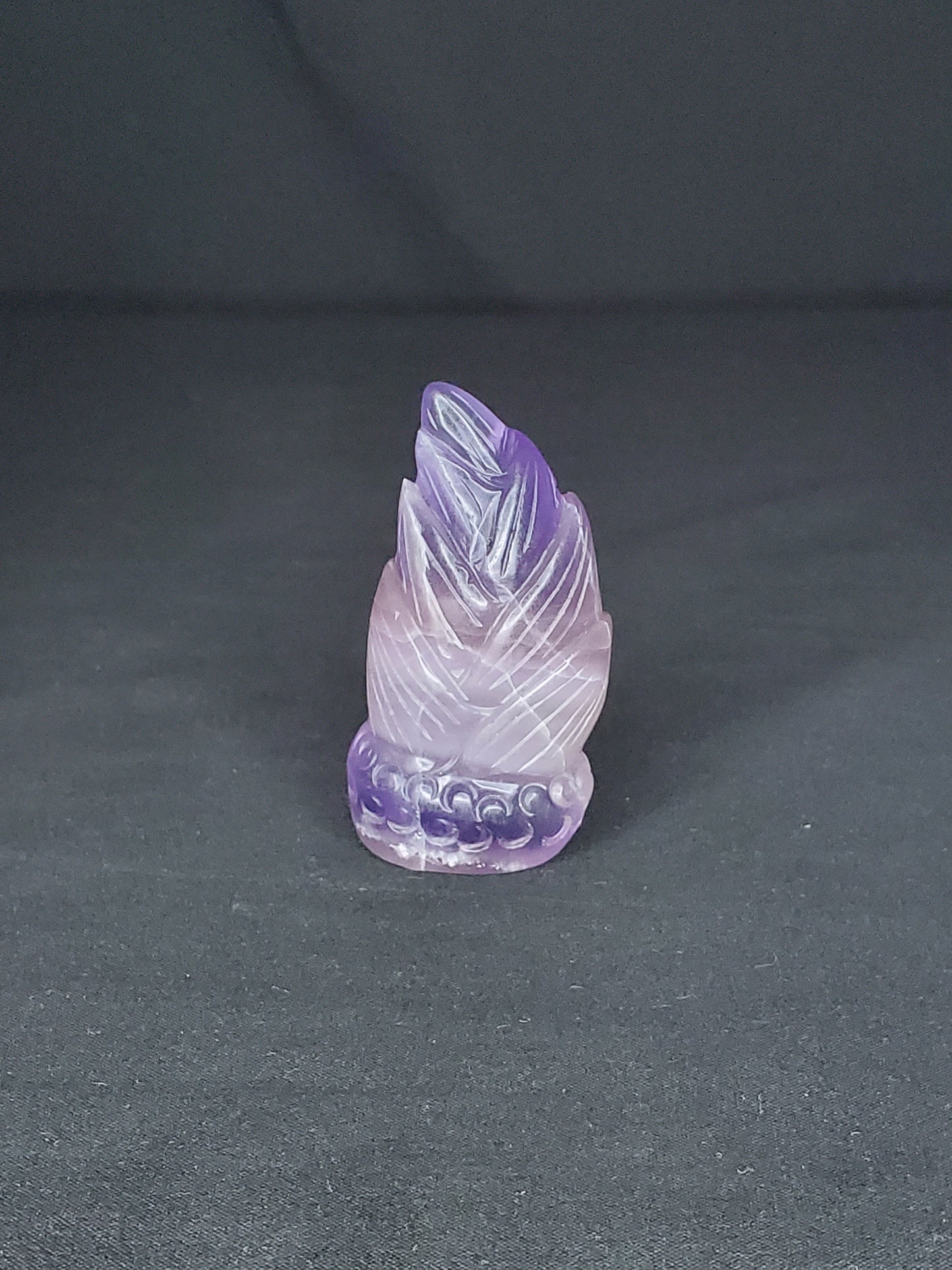 Purple Fluorite Bamboo Carving #