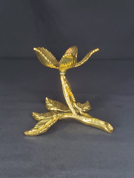 Gold Metal Flower Sphere Holder #