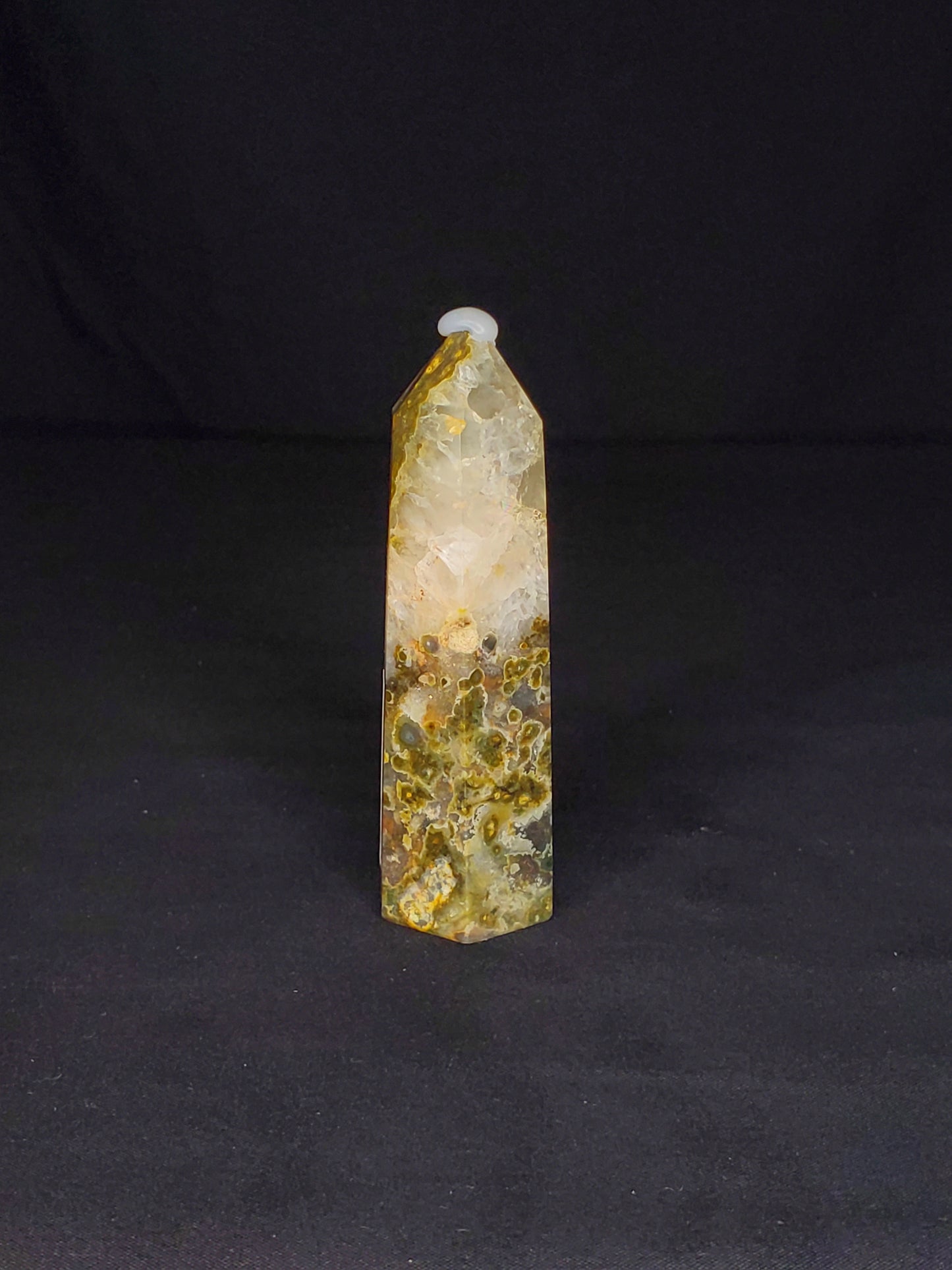 Druzy Ocean Jasper and Quartz Tower #