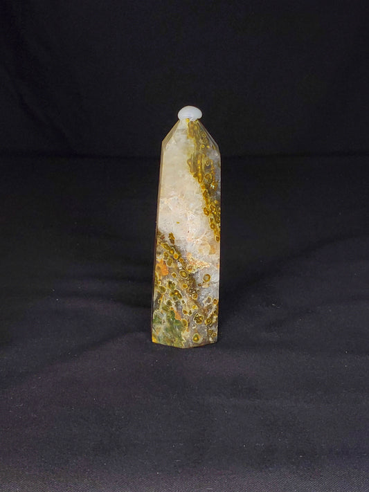 Druzy Ocean Jasper and Quartz Tower #