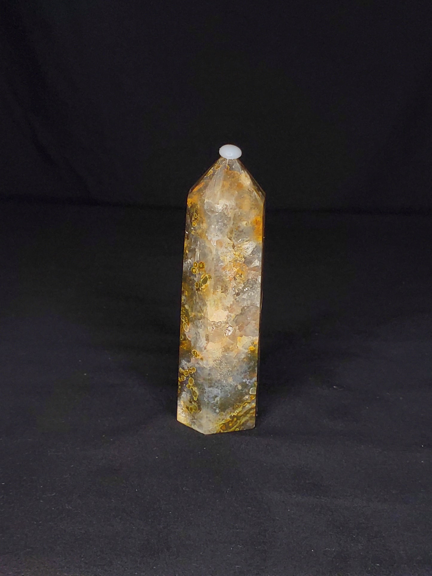 Druzy Ocean Jasper and Quartz Tower #