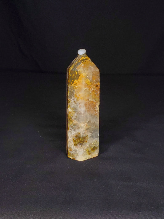 Druzy Ocean Jasper and Quartz Tower #