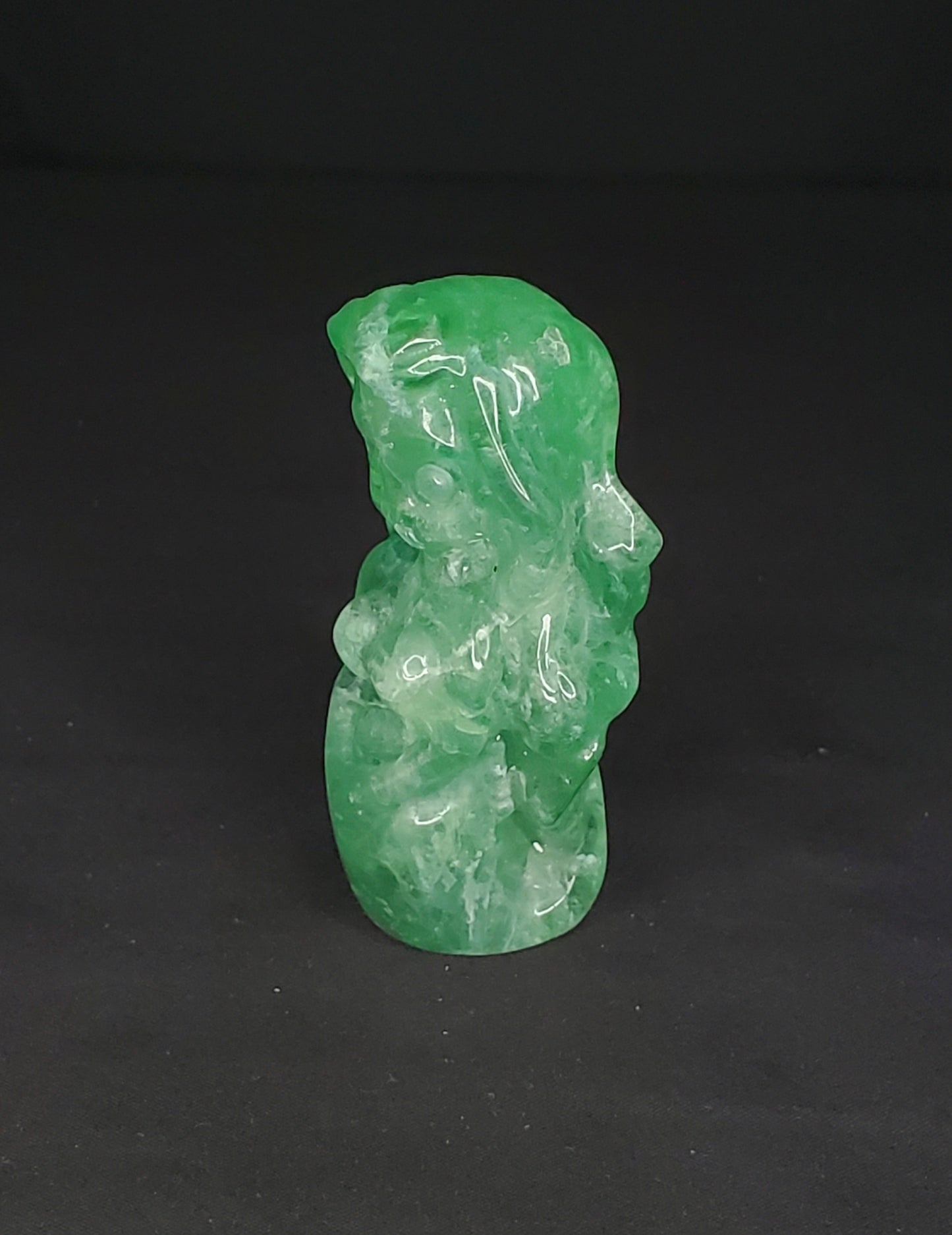 Green Fluorite Mermaid Carving #