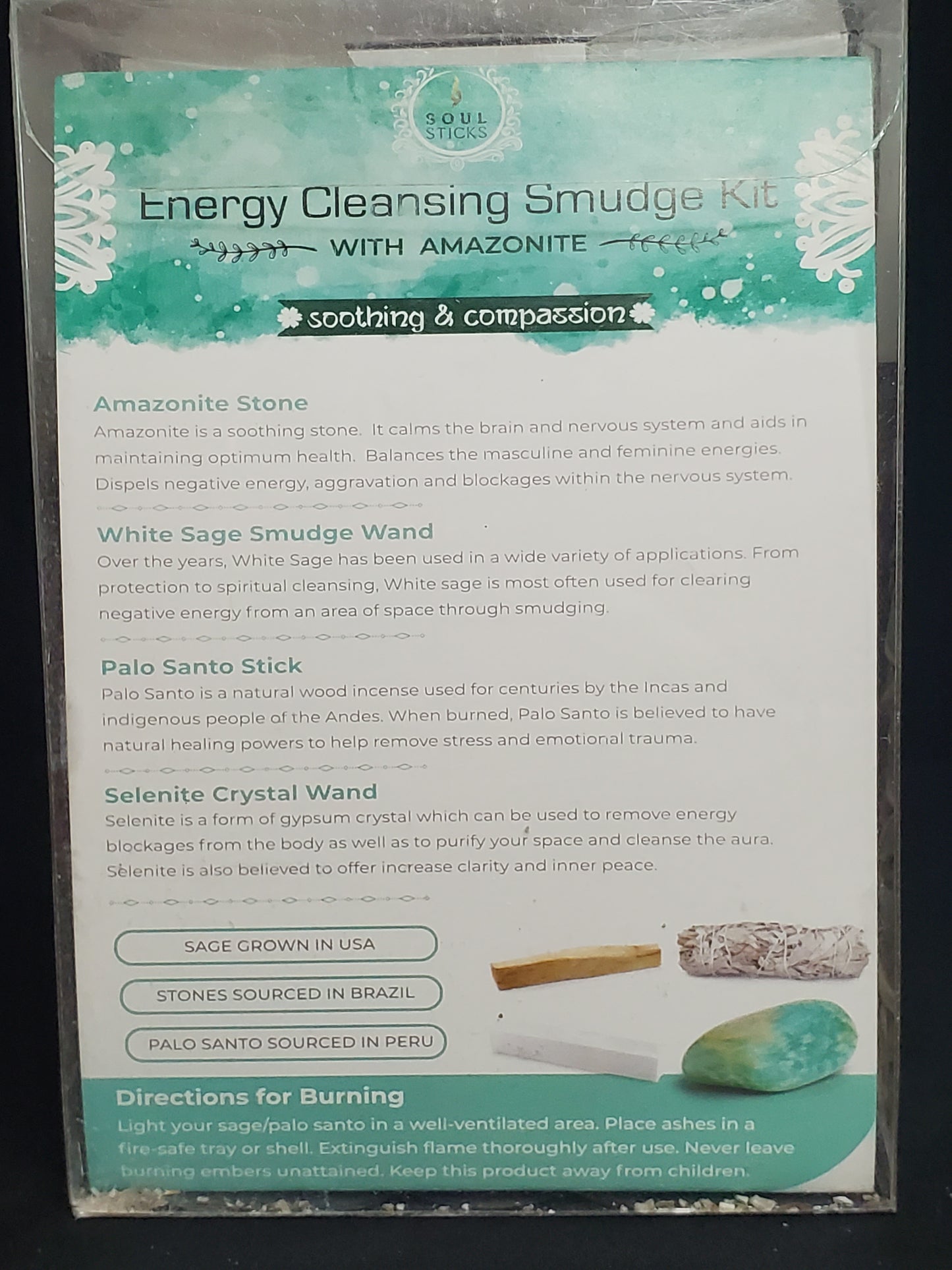 Energy Cleansing Smudge Kit (Amazonite)