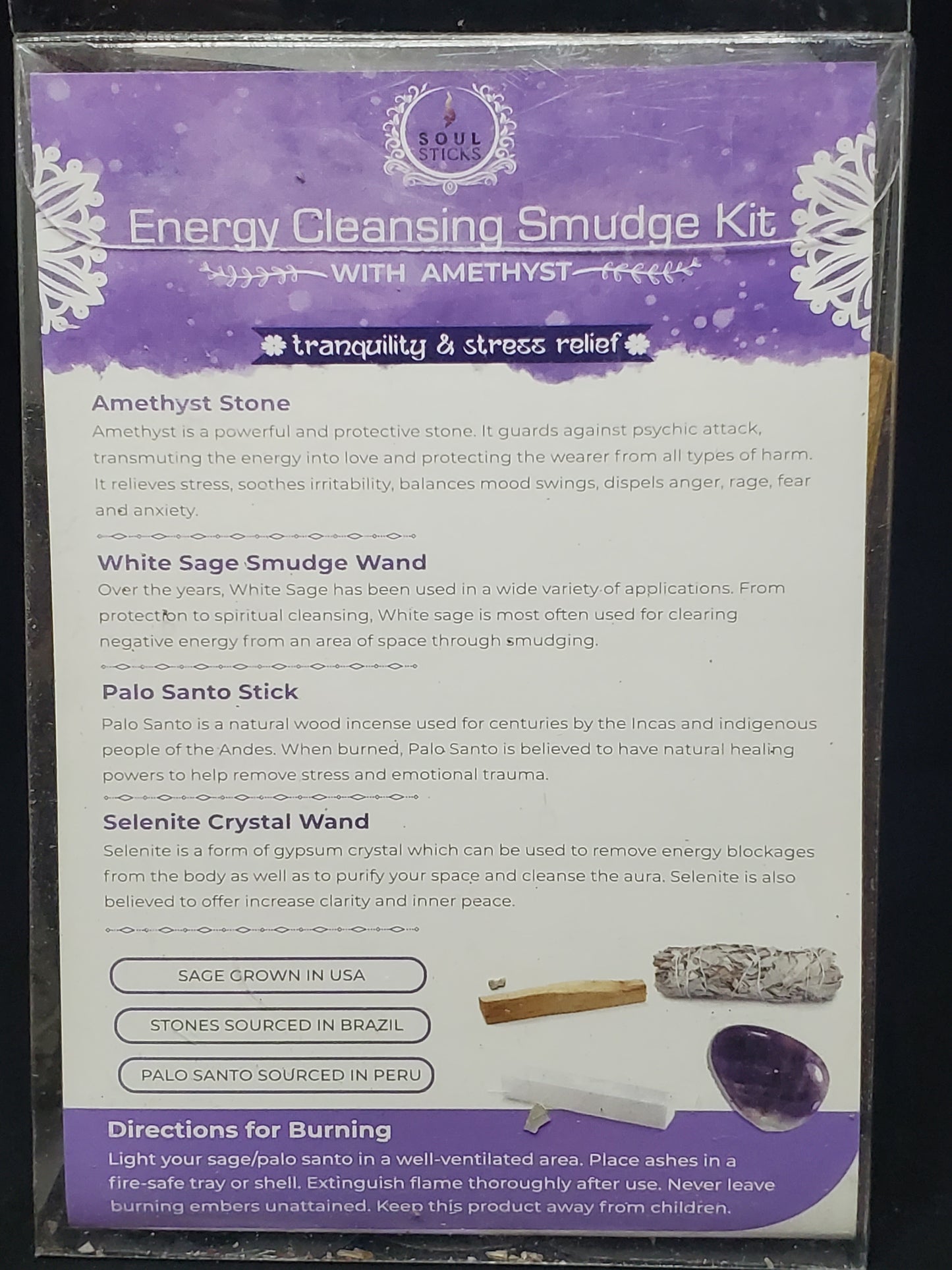 Energy Cleansing Smudge Kit (Amethyst)