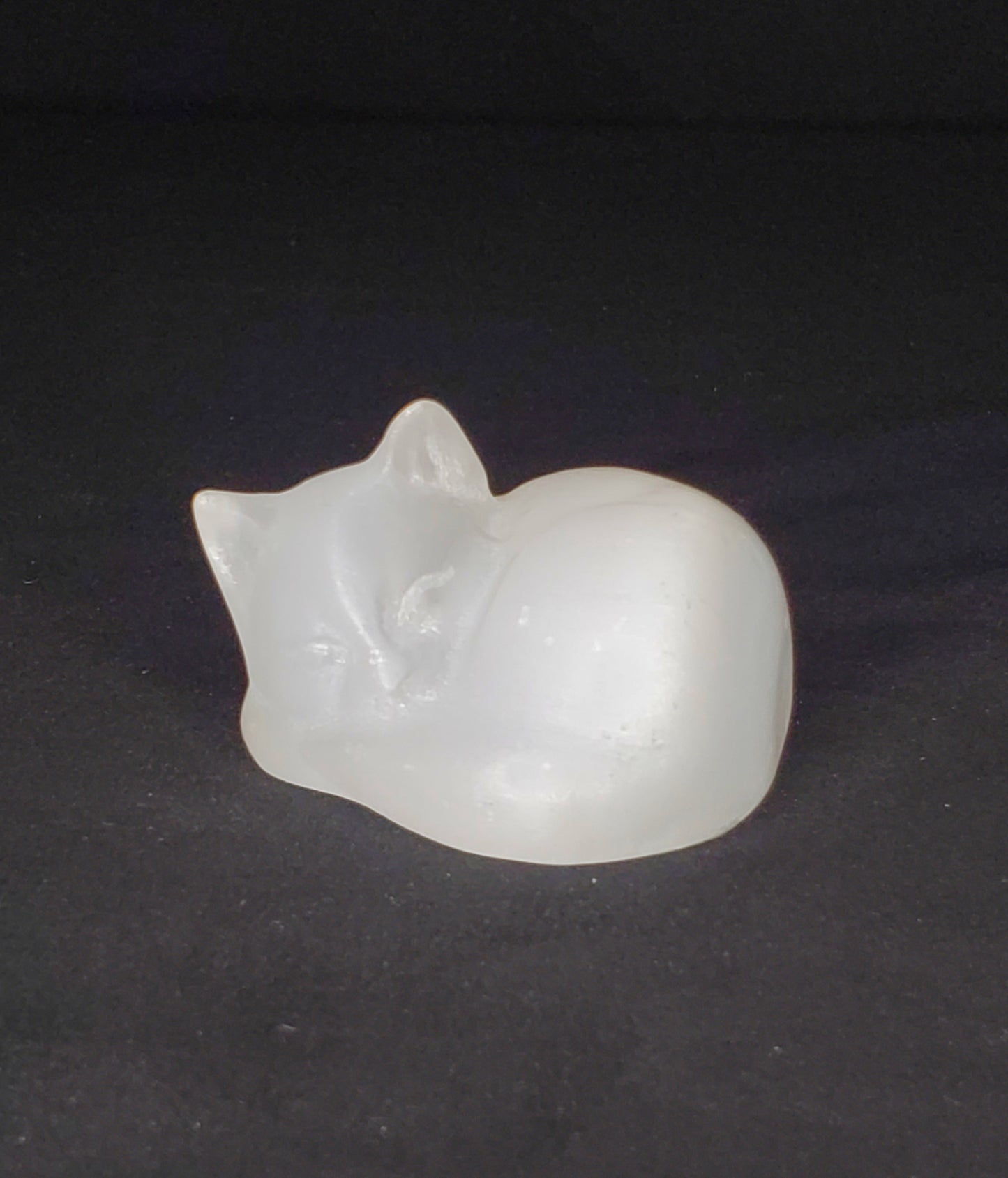 Selenite Small Cat Carving