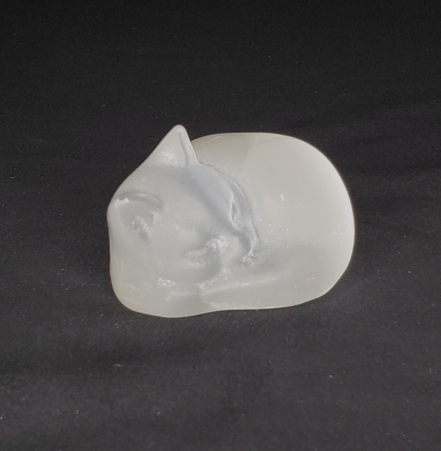 Selenite Small Cat Carving