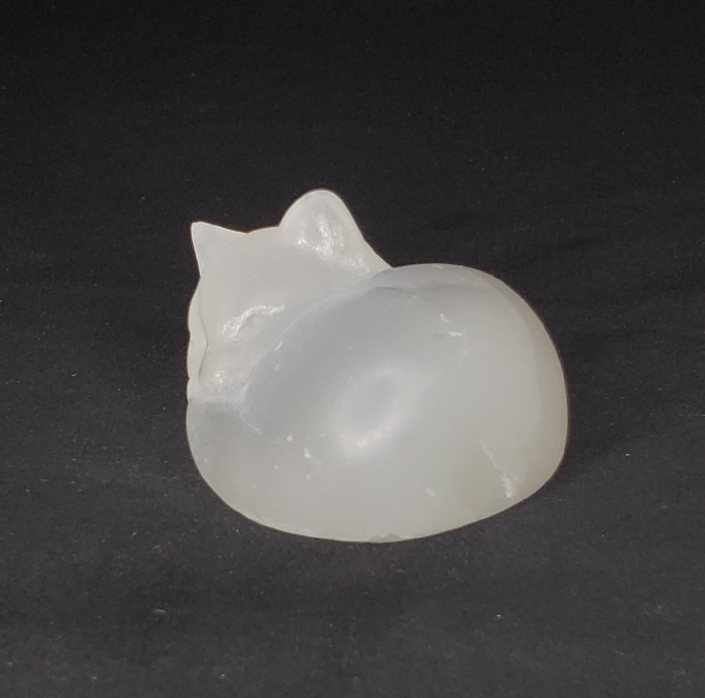 Selenite Small Cat Carving