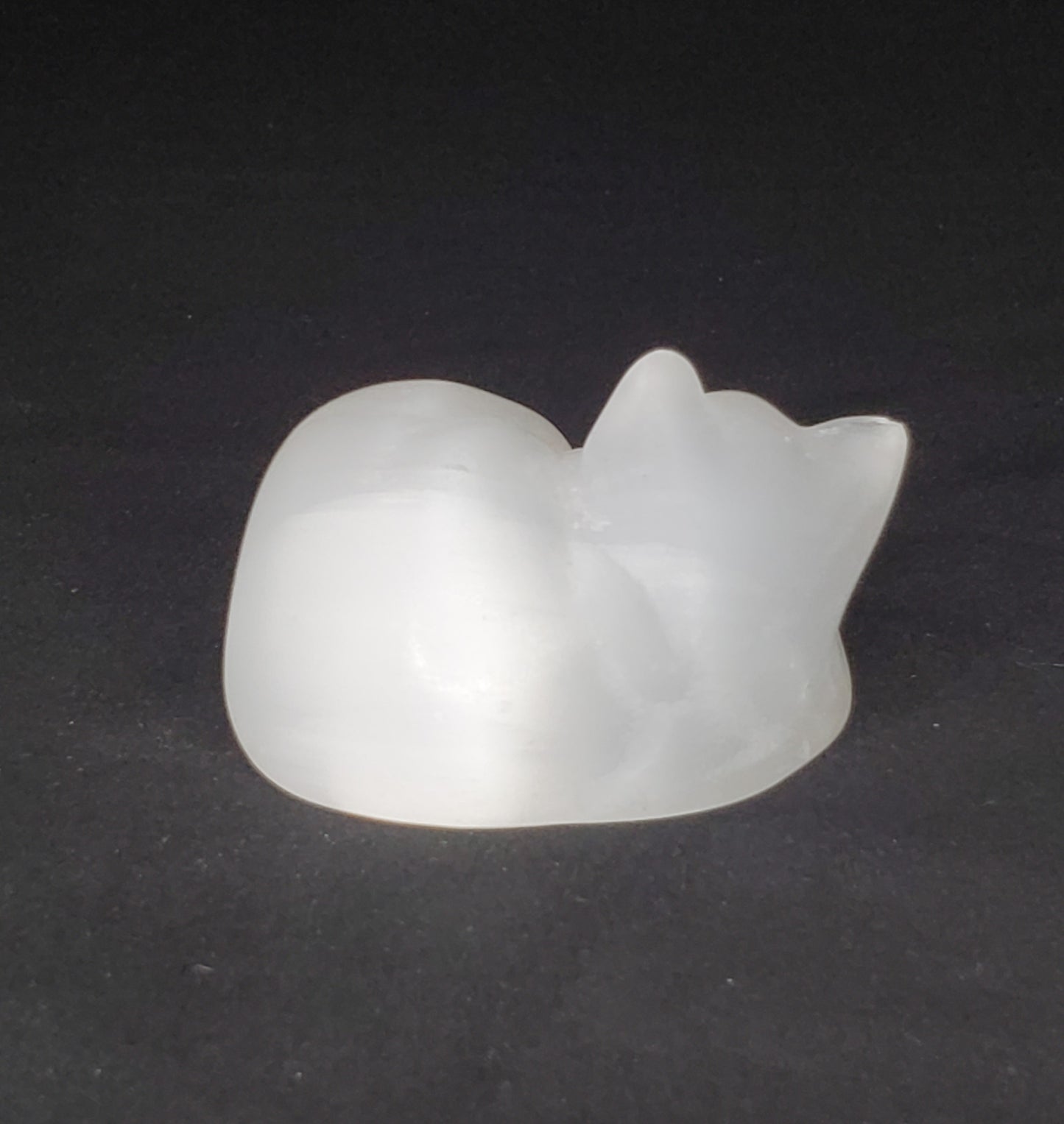 Selenite Small Cat Carving