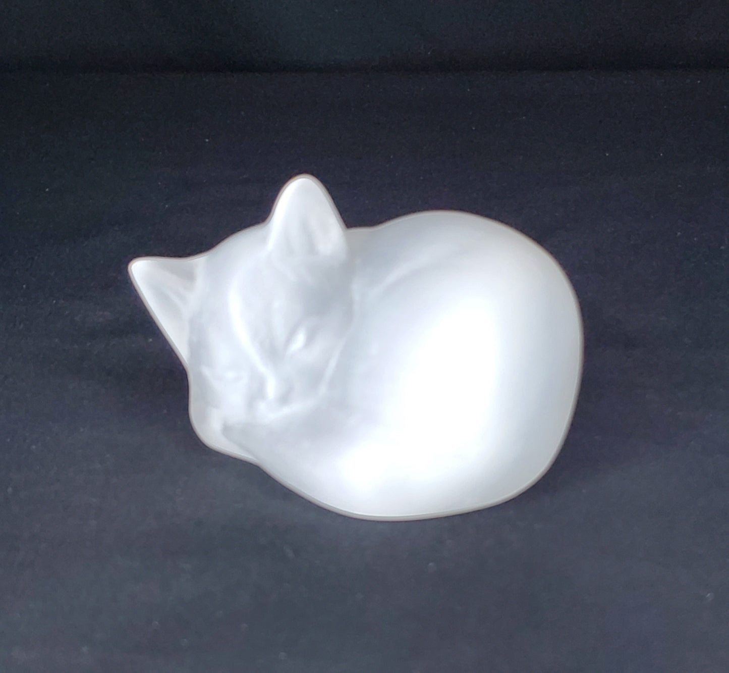 Selenite Sleeping Cat Carving