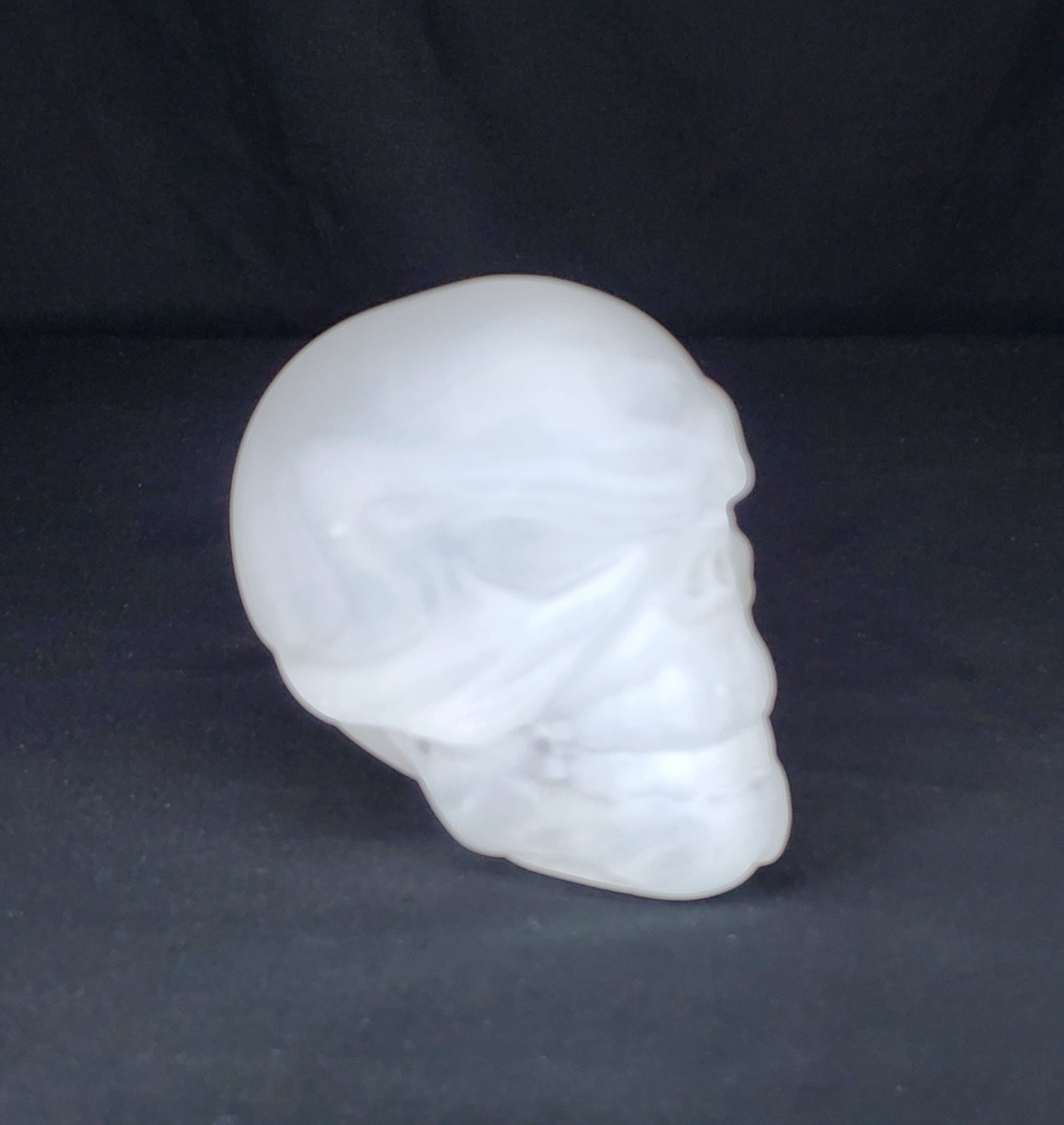 Selenite Skull Carving