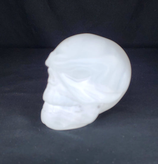 Selenite Skull Carving