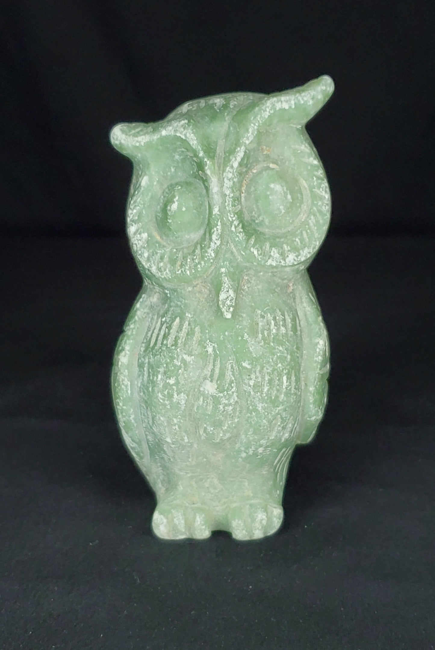 Green Jade Owl Carving