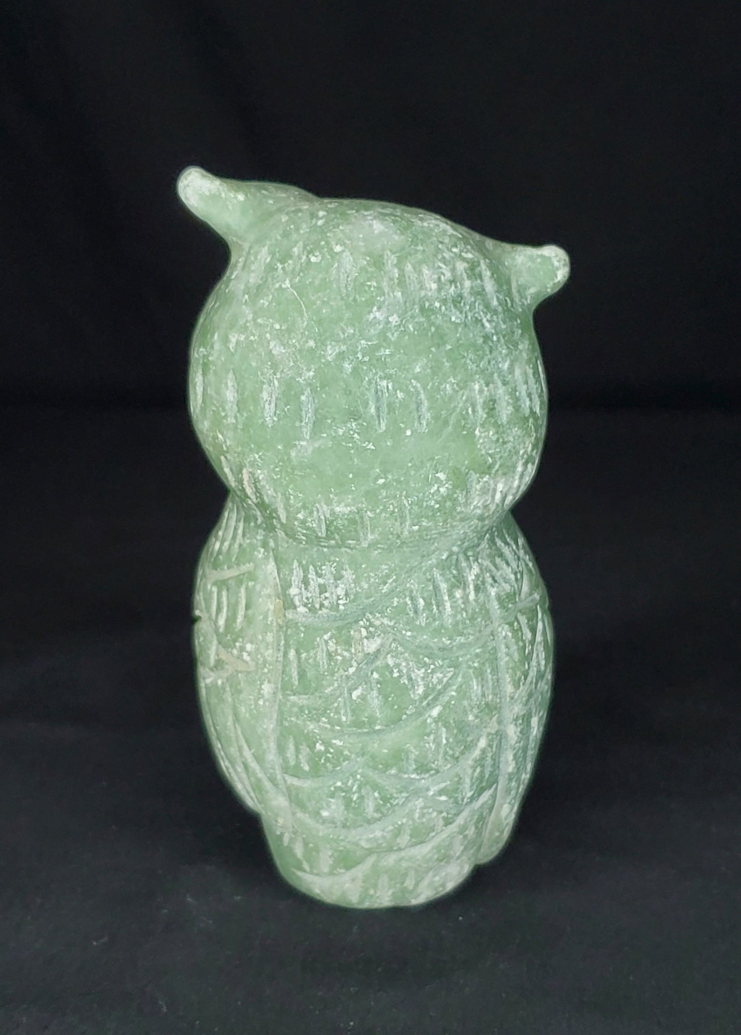 Green Jade Owl Carving