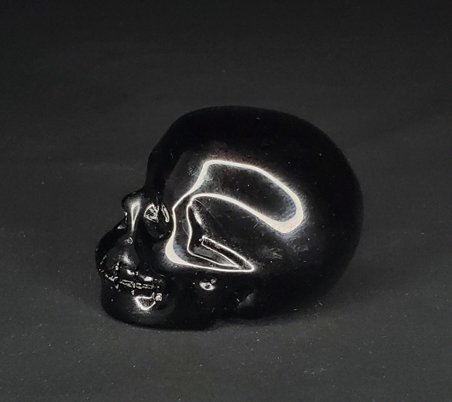 Black Obsidian Skull Carving