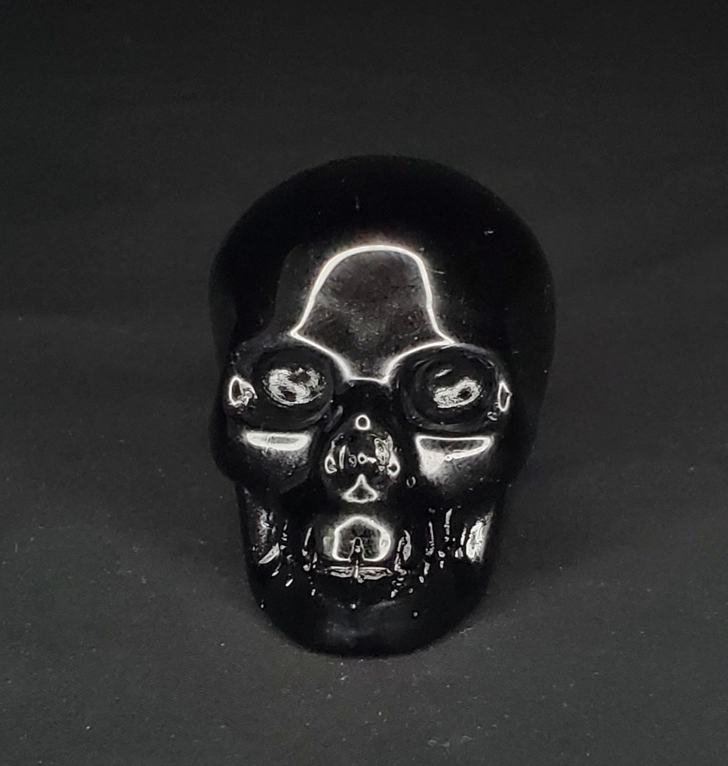 Black Obsidian Skull Carving