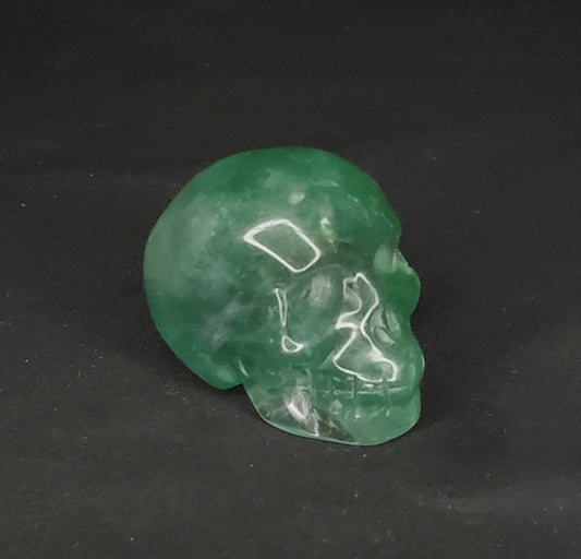 Green Fluorite Skull Carving