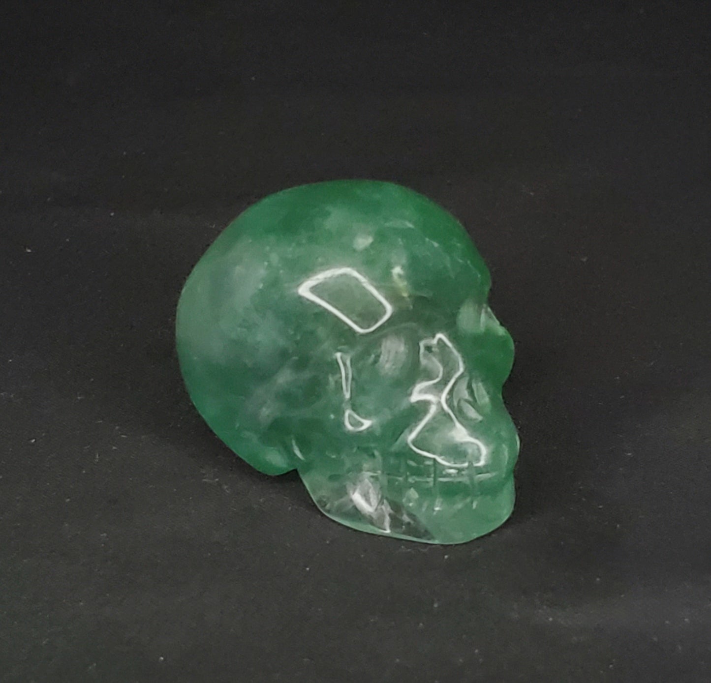 Green Fluorite Skull Carving #