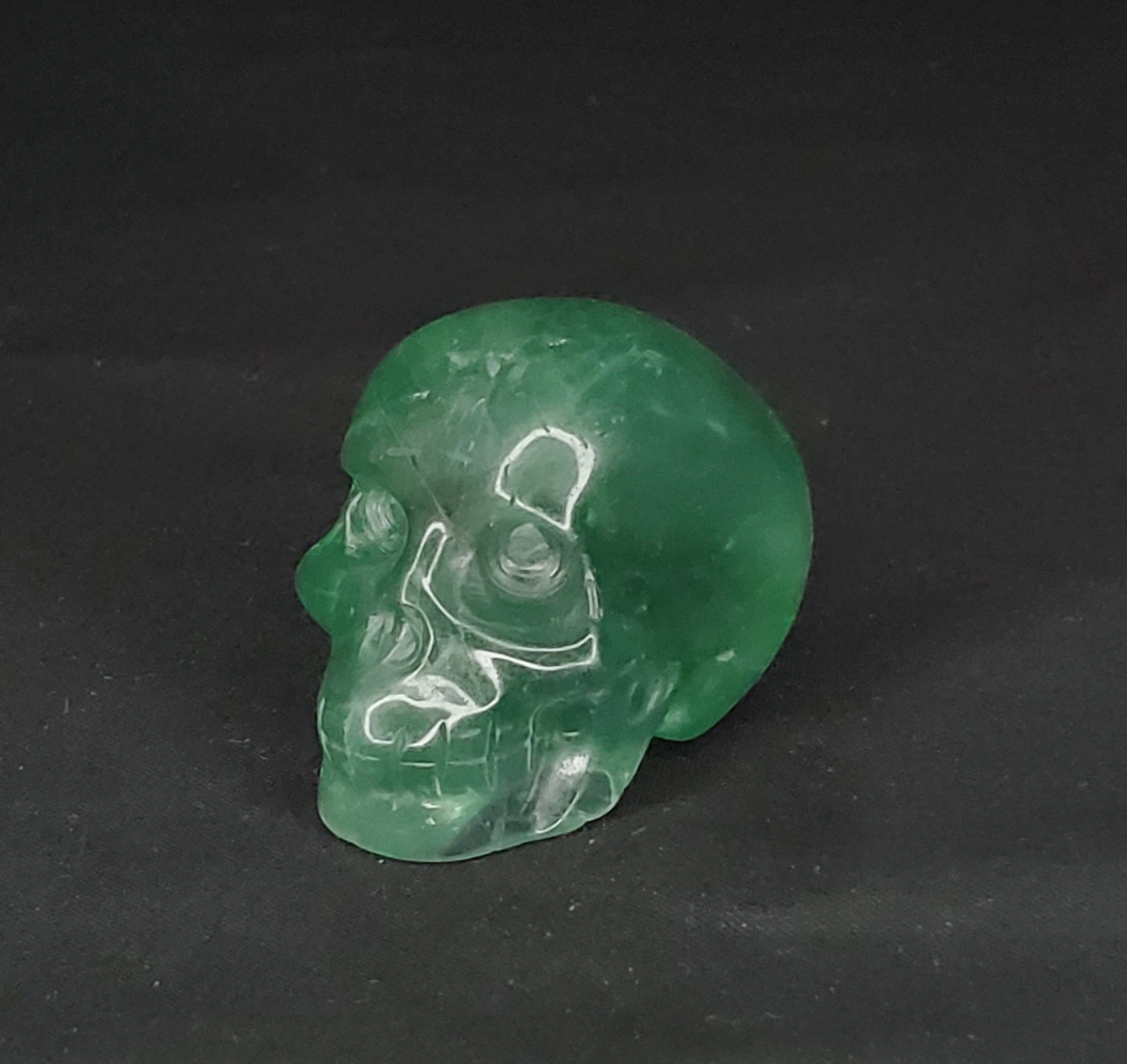 Green Fluorite Skull Carving #