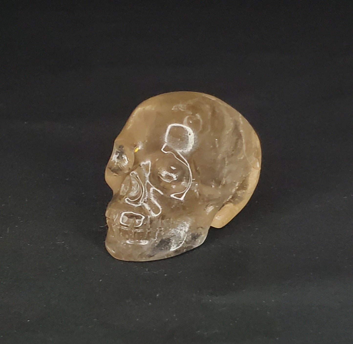 Smokey Quartz Skull Carving